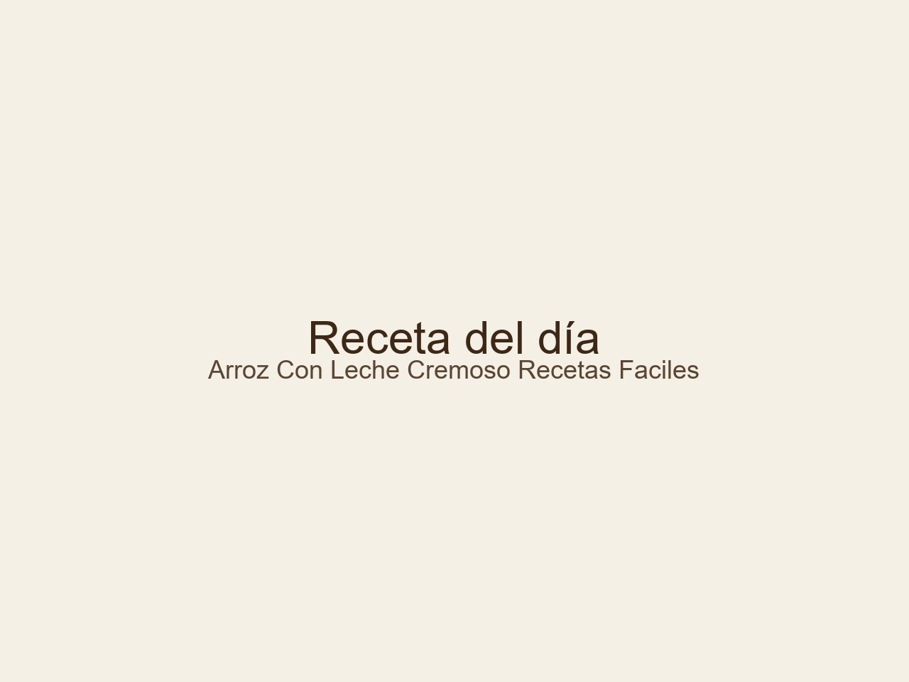 recetas fáciles