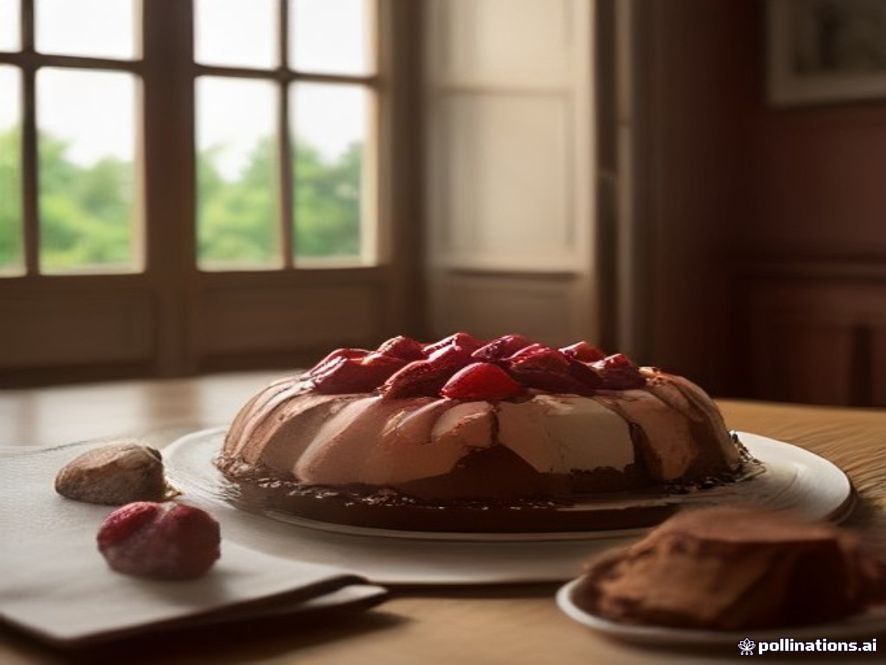 bizcocho de chocolate con fresas