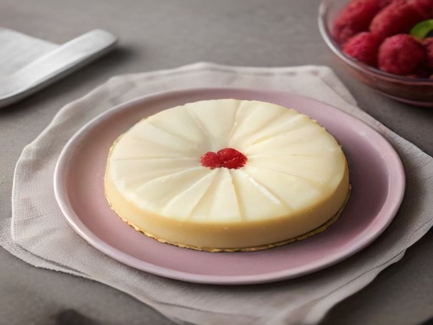 Receta de Tarta de queso La Viña preparada paso a paso — fotografía editorial